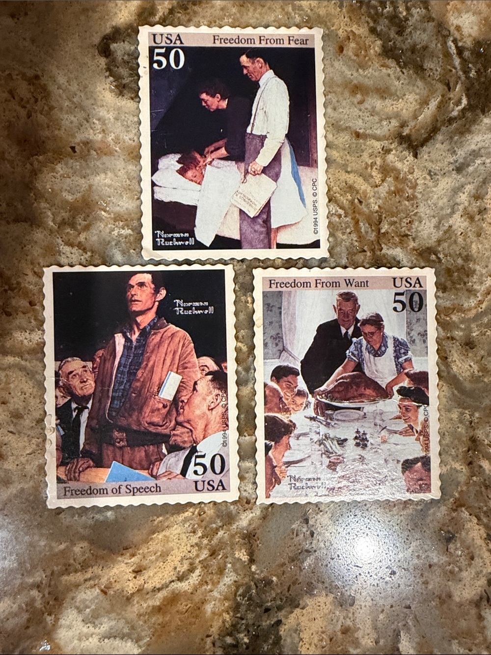 Freedom Series Collectible Stamp Set Magnets Brown Tones